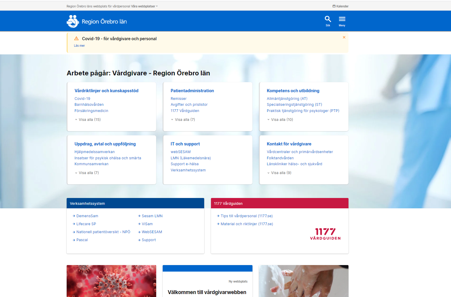 Skärmklipp vardgivare.regionorebrolan.se