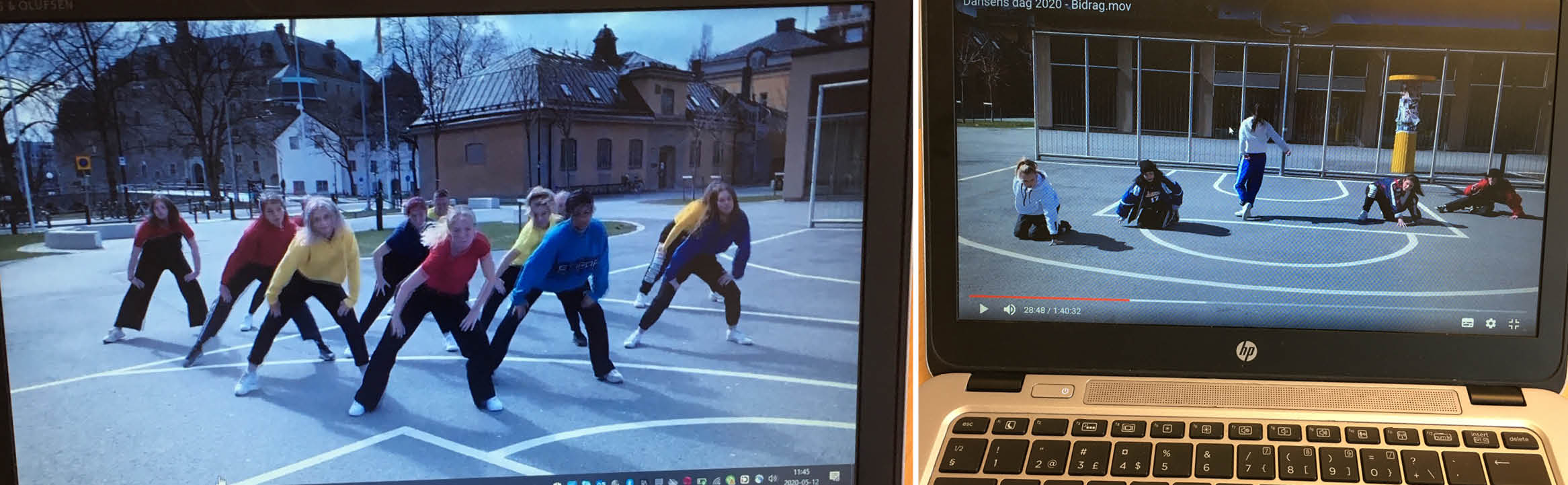 Bild på dator med Dansens dag på Youtube